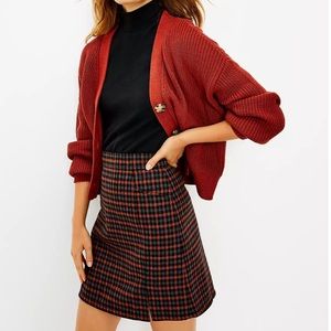 LOFT PLAID SKIRT